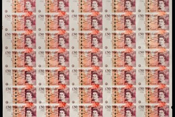 An uncut sheet of &pound;50 notes (Spink Auctioneers)