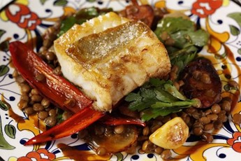 Cod and lentils