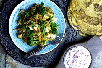 Tenderstem, broccoli and paneer sambhal