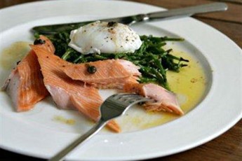 Trout with poached egg