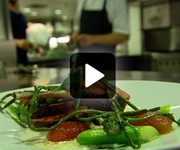 Lamb, burrata, asparagus and herb purée recipe