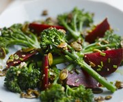 Tenderstem, beetroot and toasted seed salad recipe